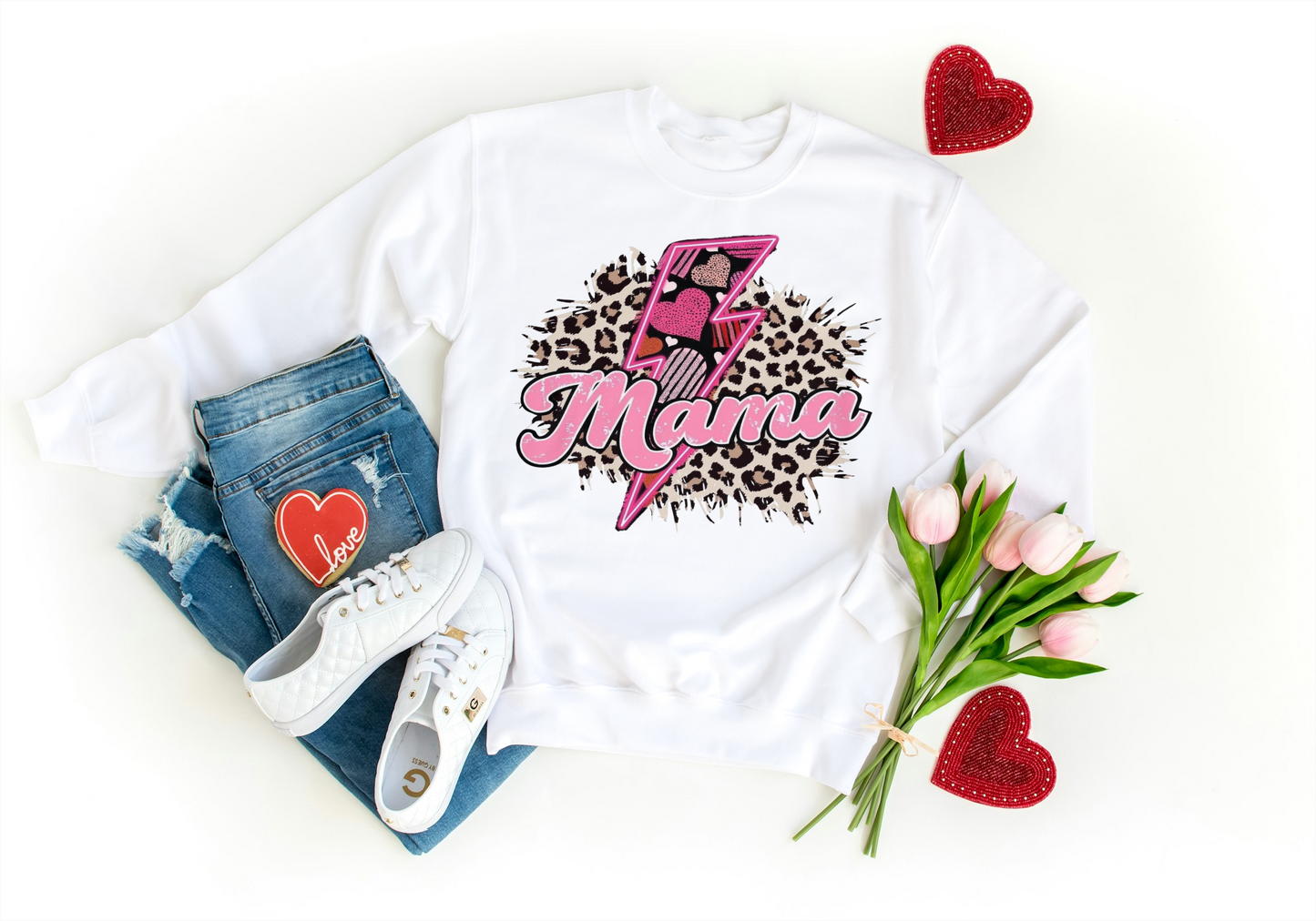 Pink MAMA Love Bolt Long Sleeve