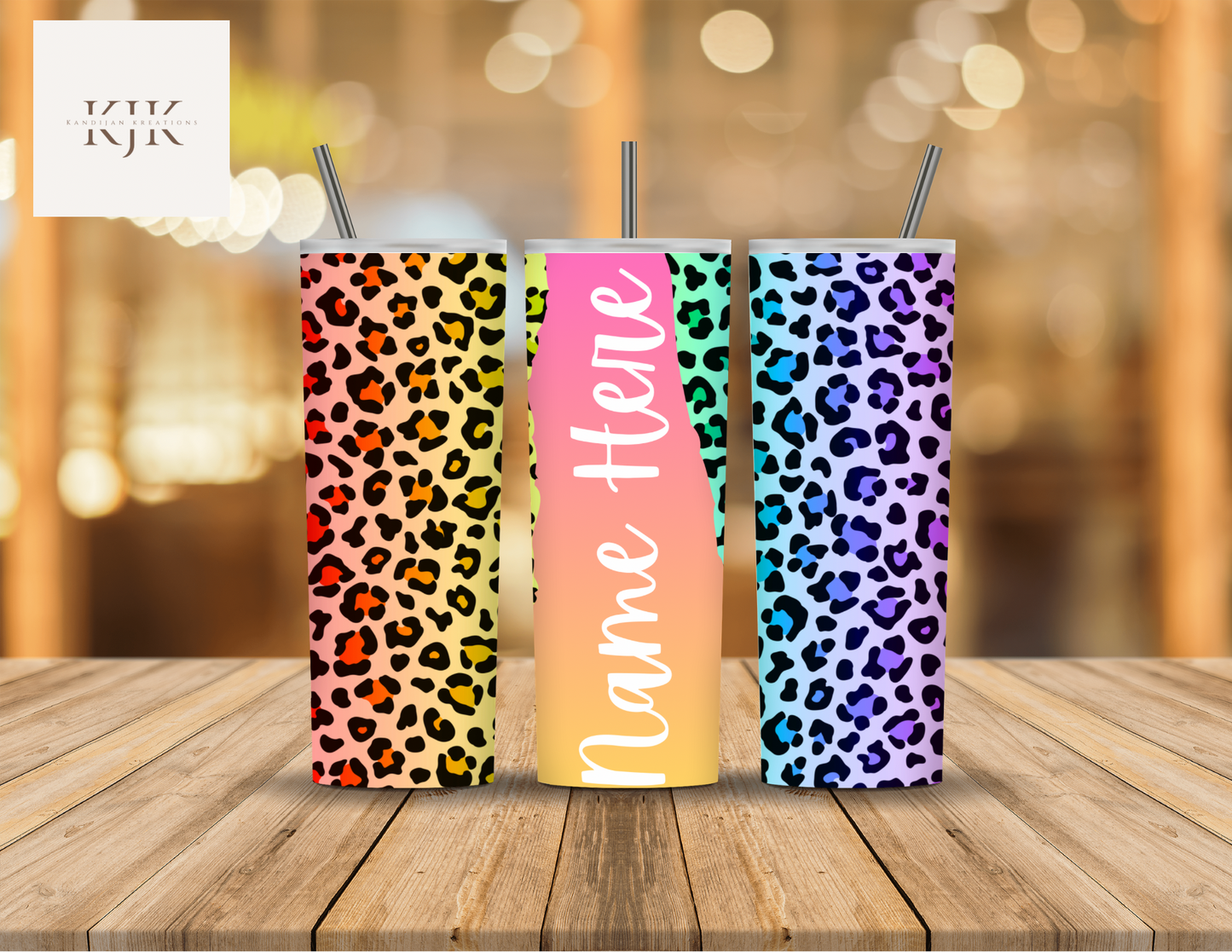 Rainbow Leopard Print 20oz. Tumbler