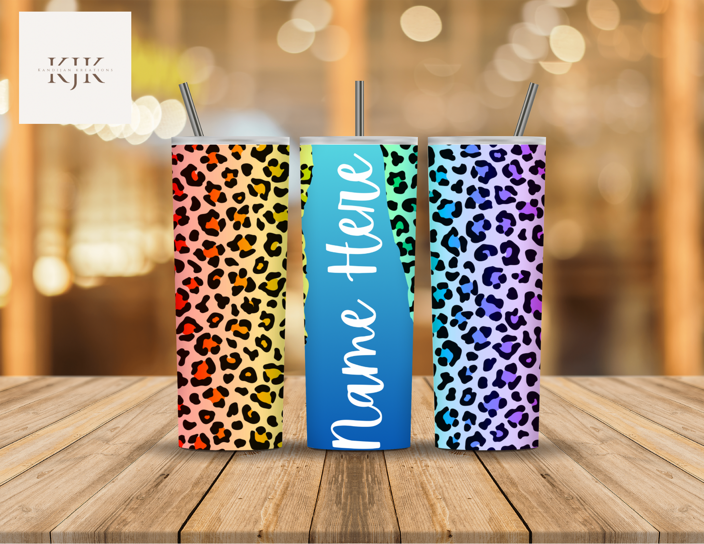 Rainbow Leopard Print 20oz. Tumbler