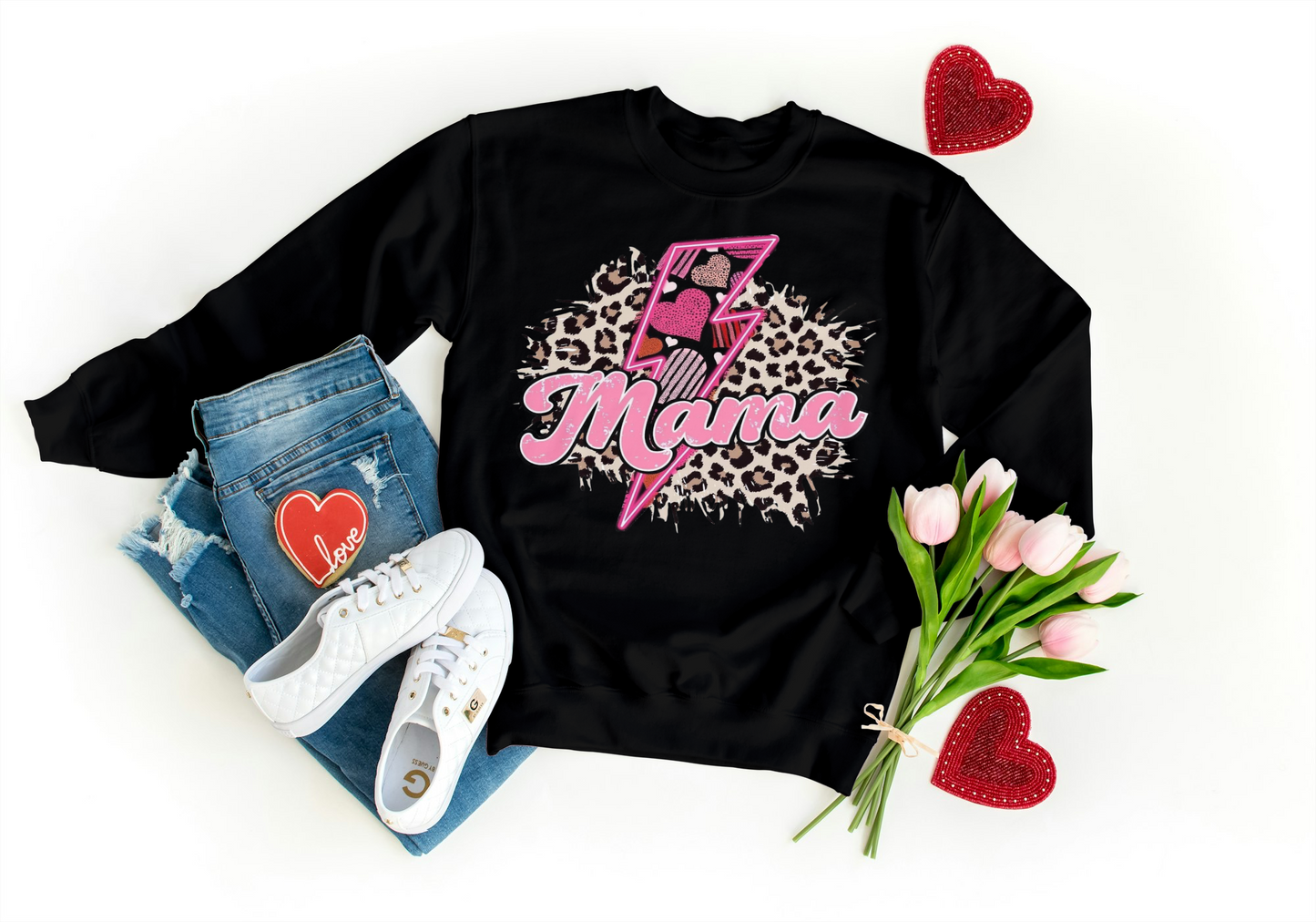 Pink MAMA Love Bolt Long Sleeve