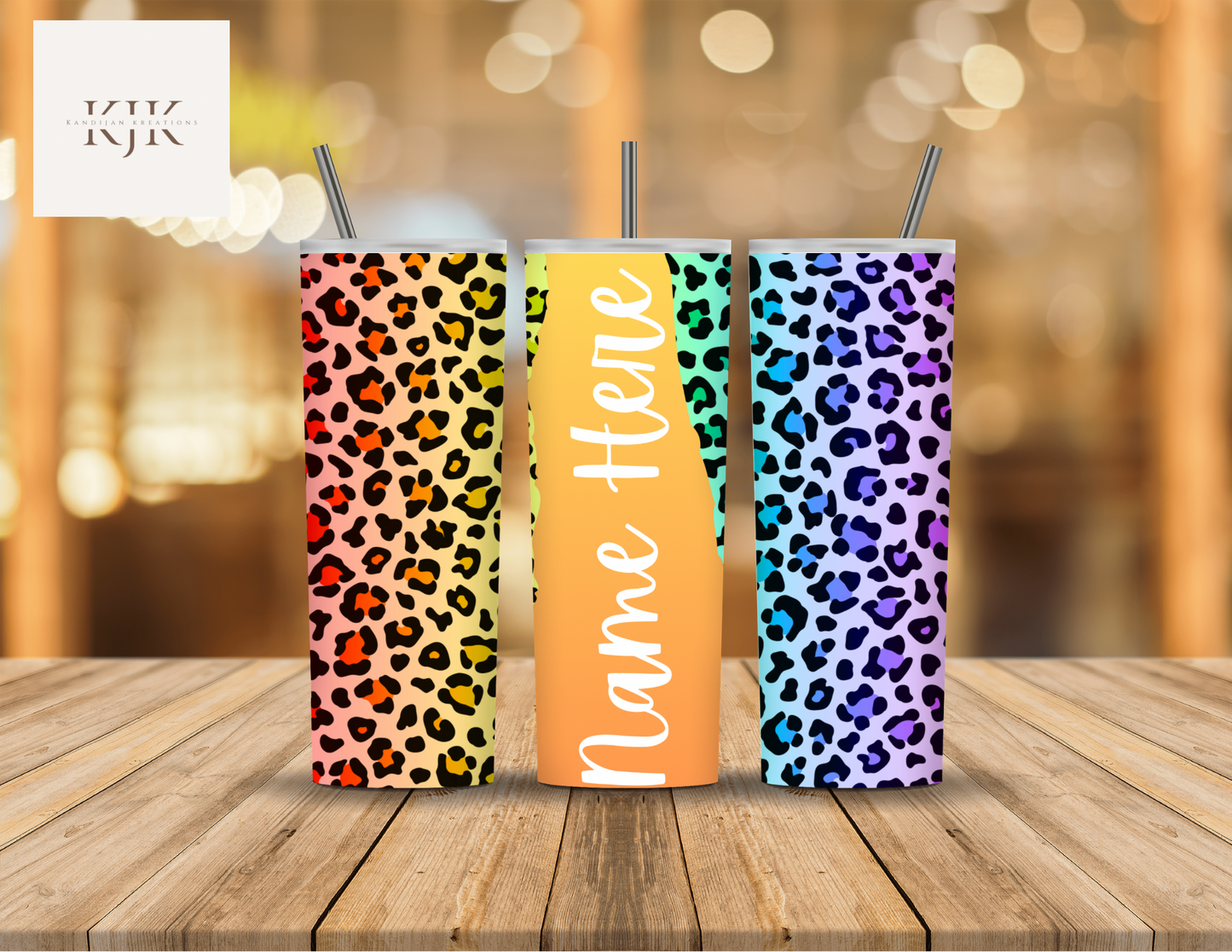 Rainbow Leopard Print 20oz. Tumbler