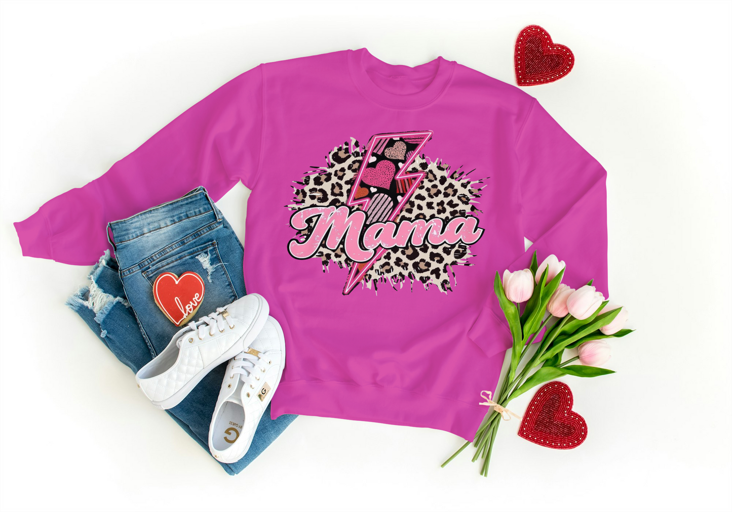 Pink MAMA Love Bolt Long Sleeve