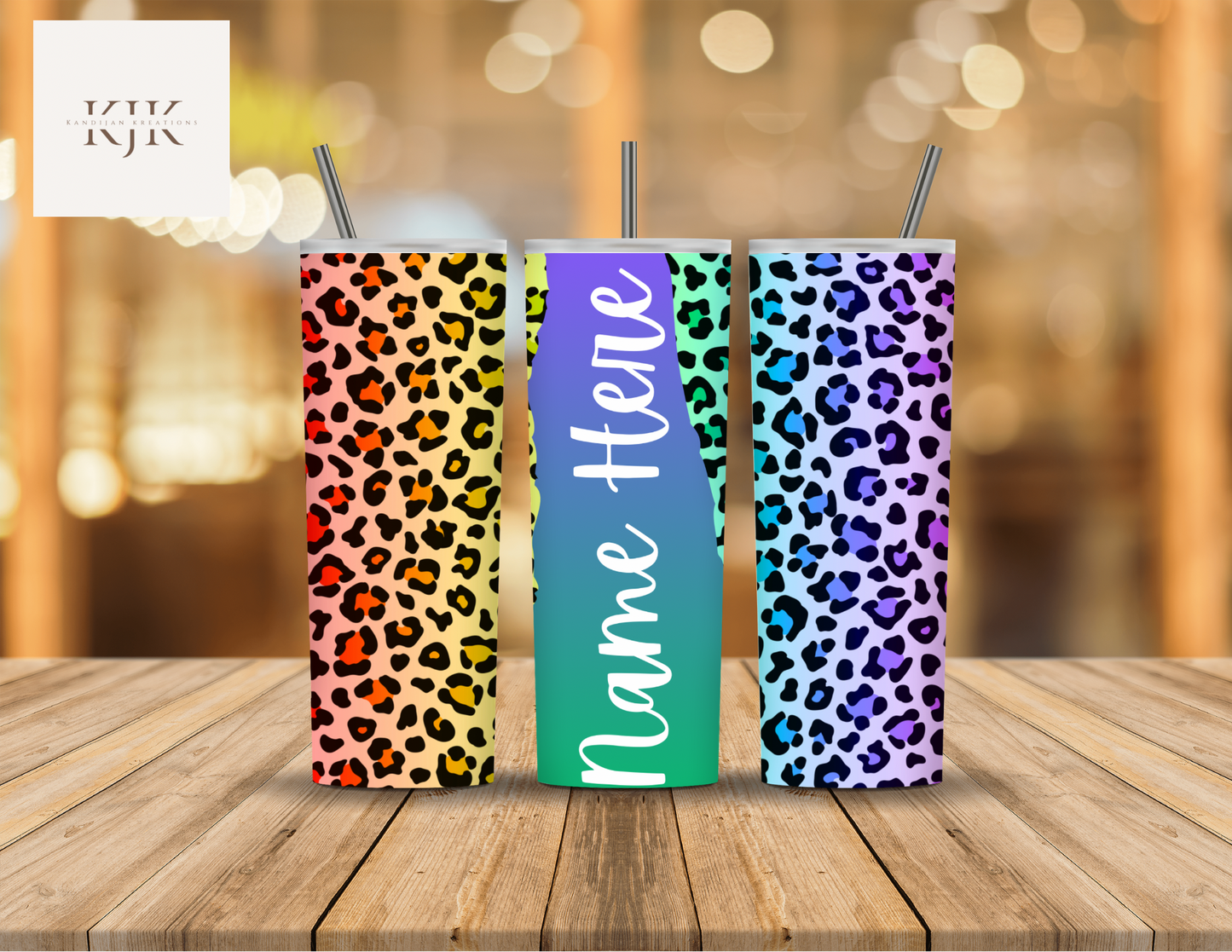 Rainbow Leopard Print 20oz. Tumbler