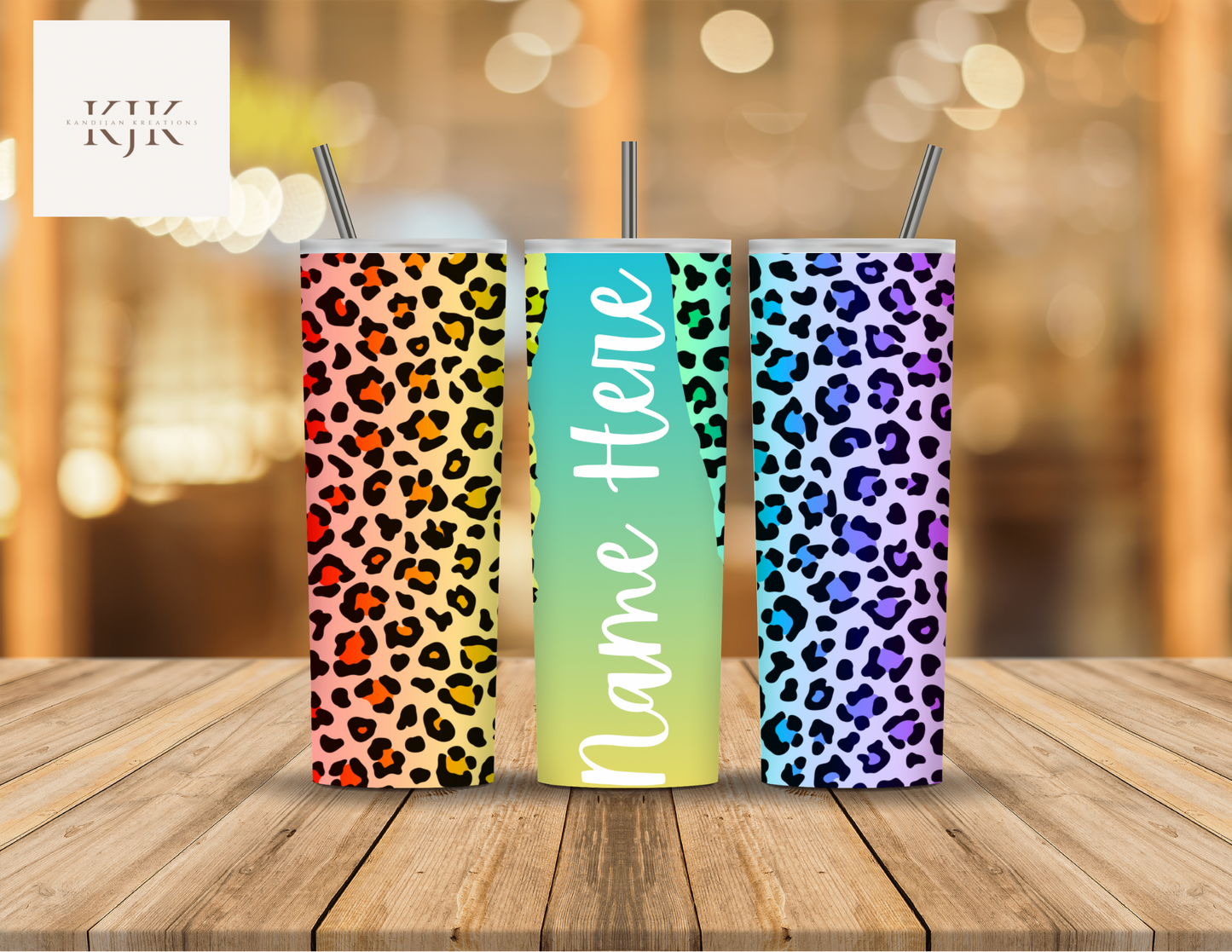 Rainbow Leopard Print 20oz. Tumbler