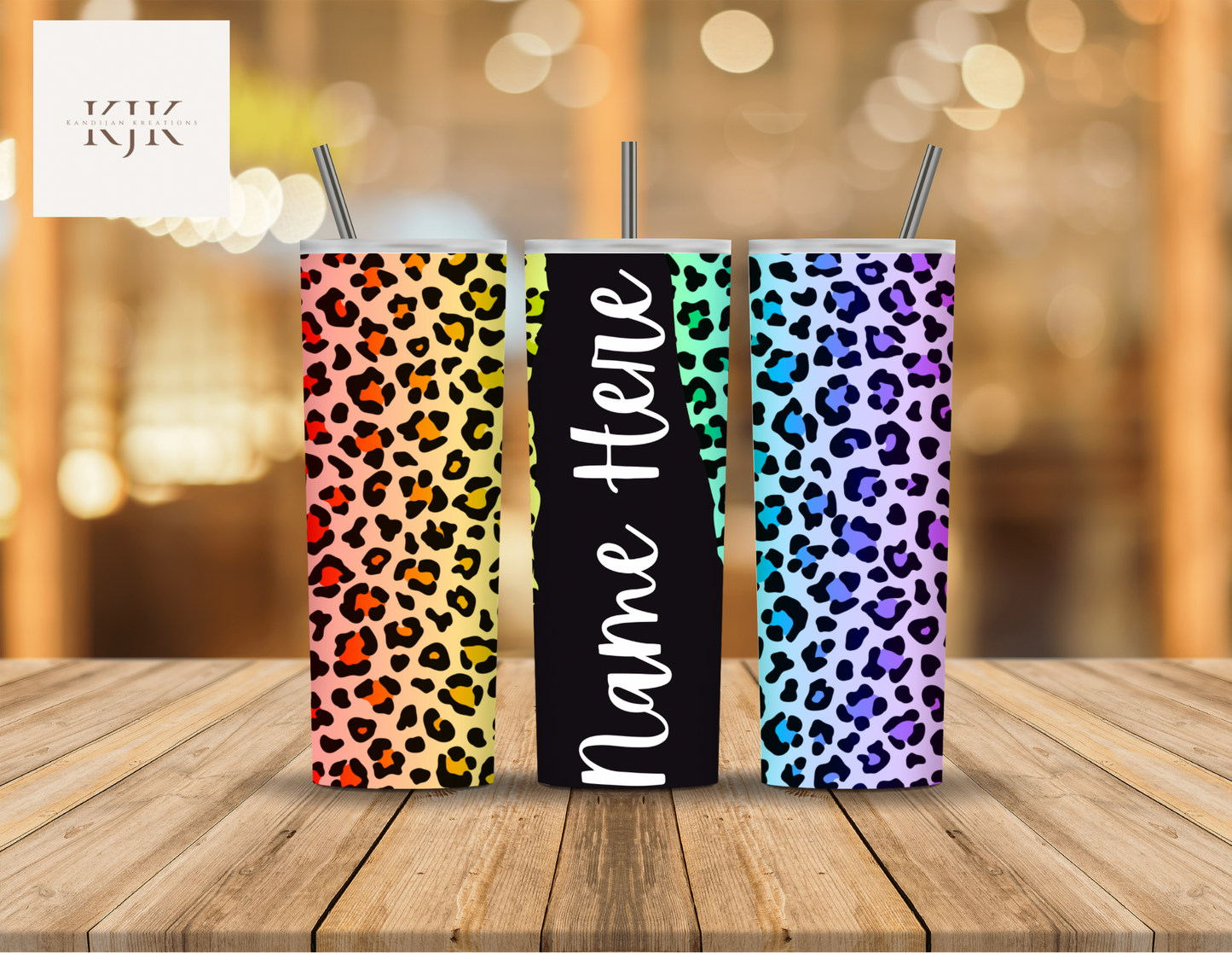 Rainbow Leopard Print 20oz. Tumbler