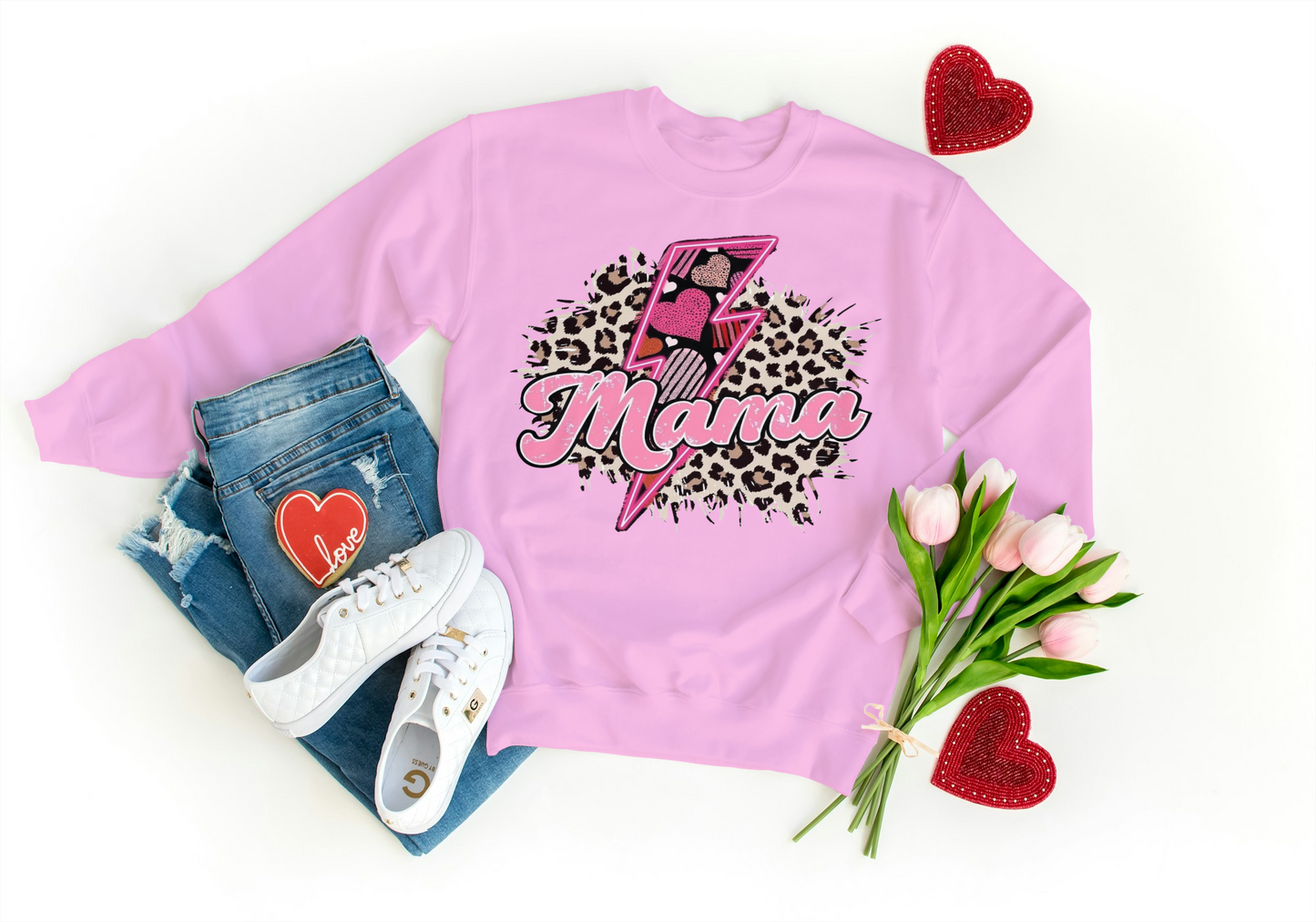 Pink MAMA Love Bolt Long Sleeve