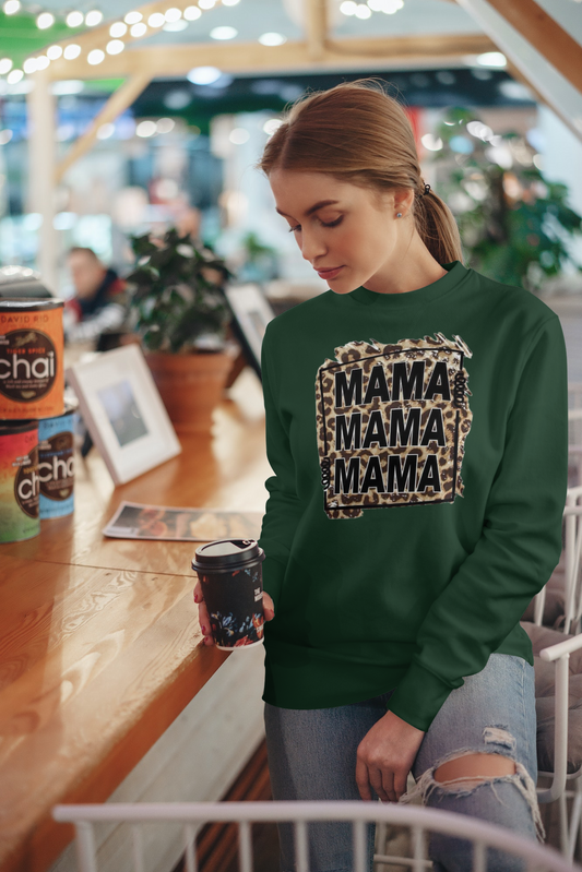 MAMA MAMA MAMA Leopard Print Sweatshirt